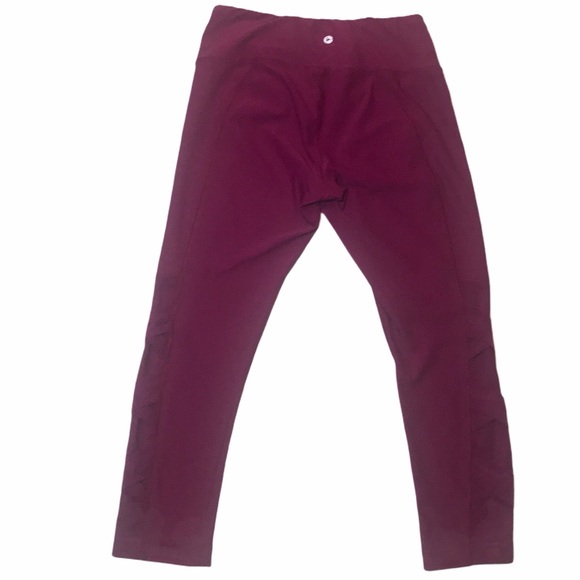 90 Degrees Pink Criss-Cross Mesh Detail Leggings - Picture 4 of 7